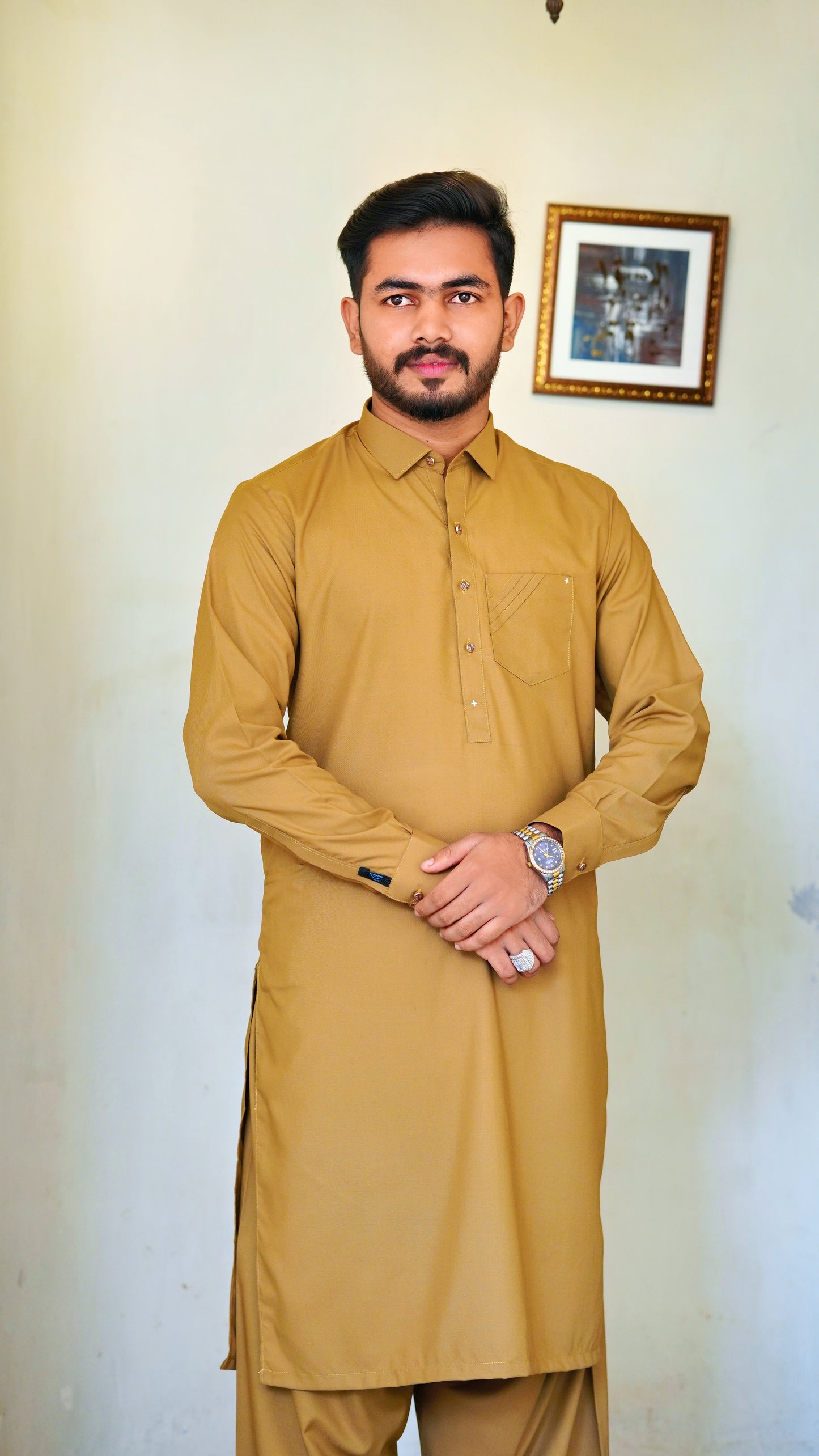 STITCHED PREMIUM 🔥 SHALWAR KAMEEZ WITH COLAR WITH POCKET DESIGN