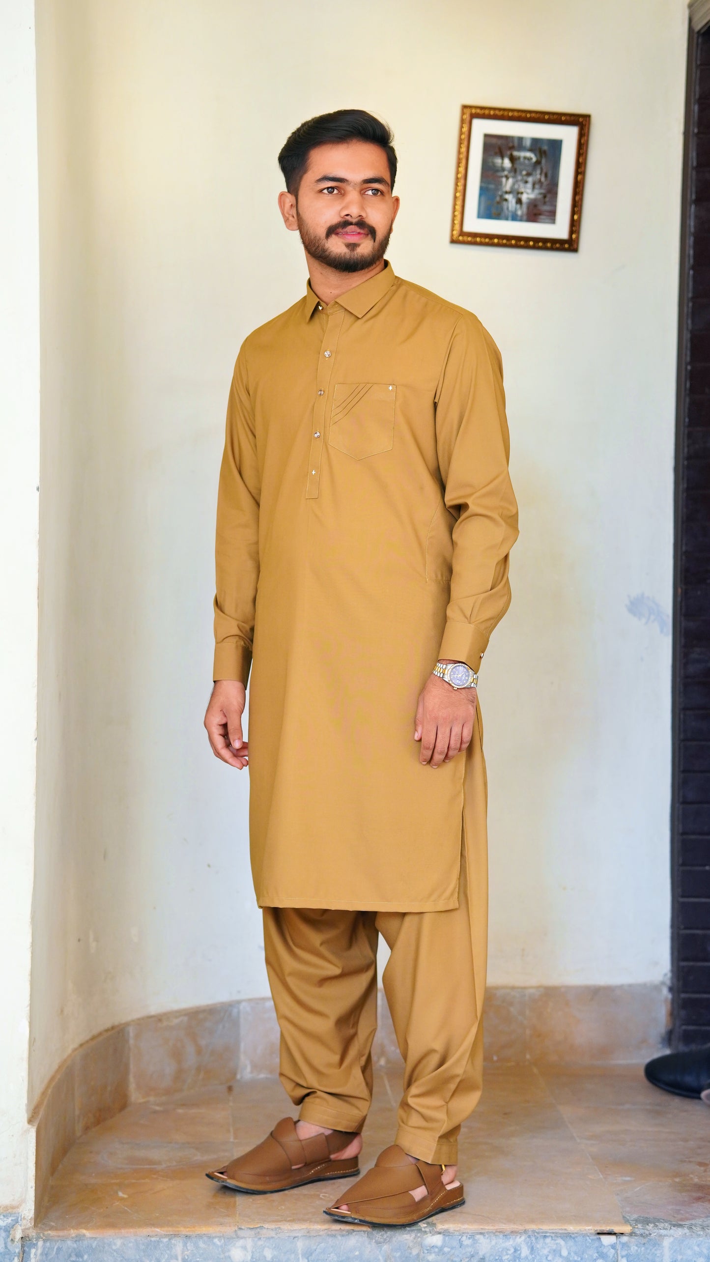 STITCHED PREMIUM 🔥 SHALWAR KAMEEZ WITH COLAR WITH POCKET DESIGN