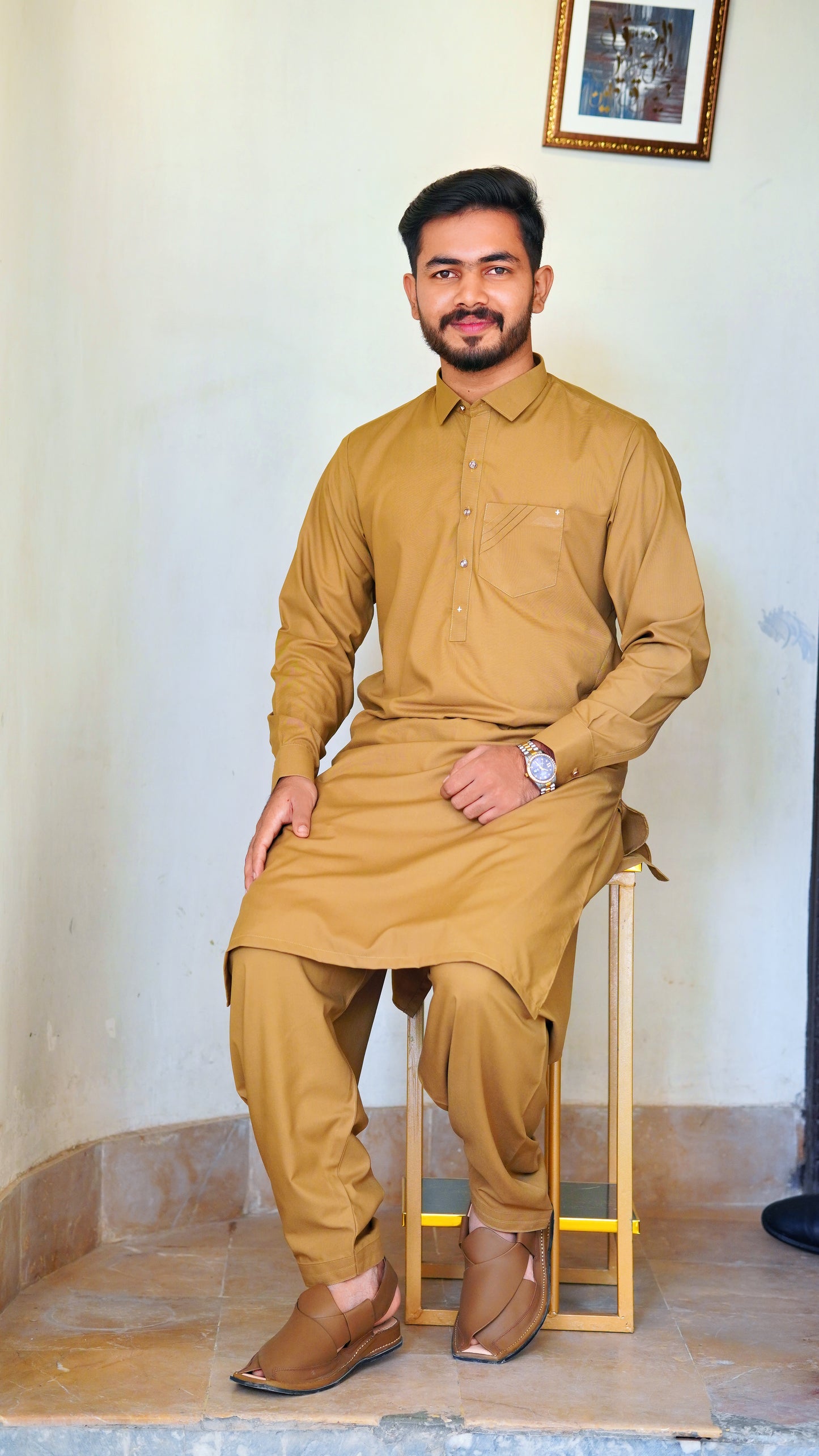 STITCHED PREMIUM 🔥 SHALWAR KAMEEZ WITH COLAR WITH POCKET DESIGN