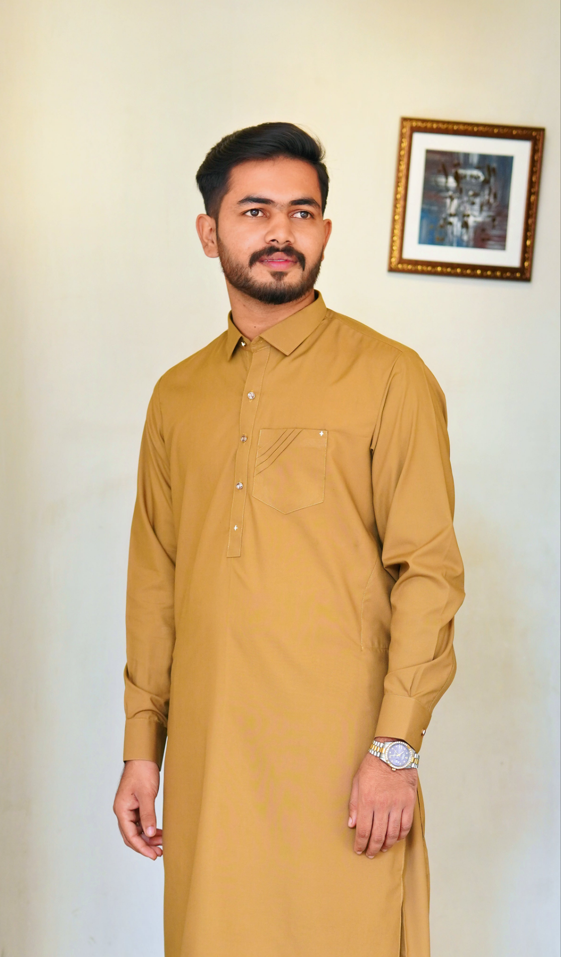 STITCHED PREMIUM 🔥 SHALWAR KAMEEZ WITH COLAR WITH POCKET DESIGN