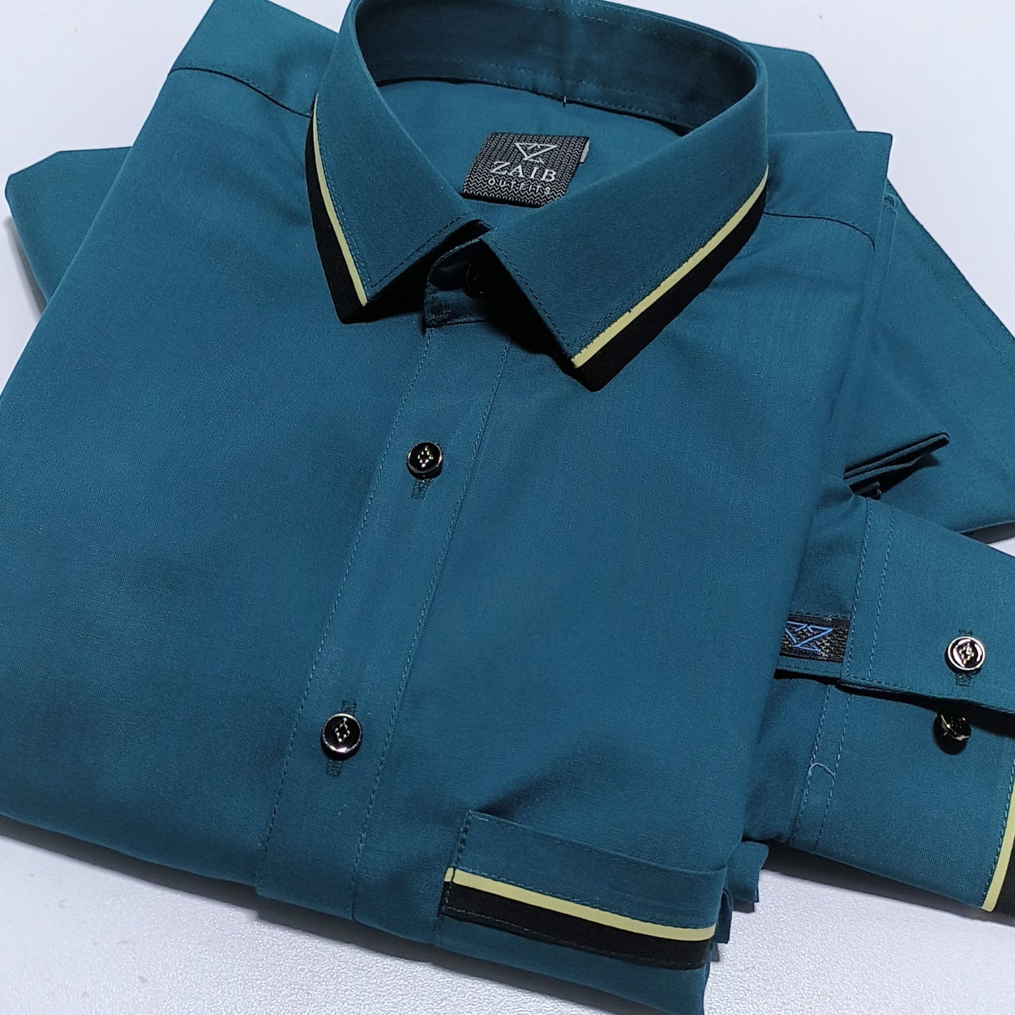 Stitched All Season Green Suit in Wash & Wear Stuff