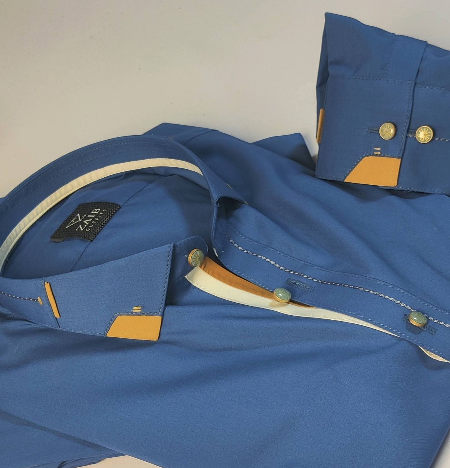 Royal Blue Decent Color Stitched Suit in Wash & Wear Stuff