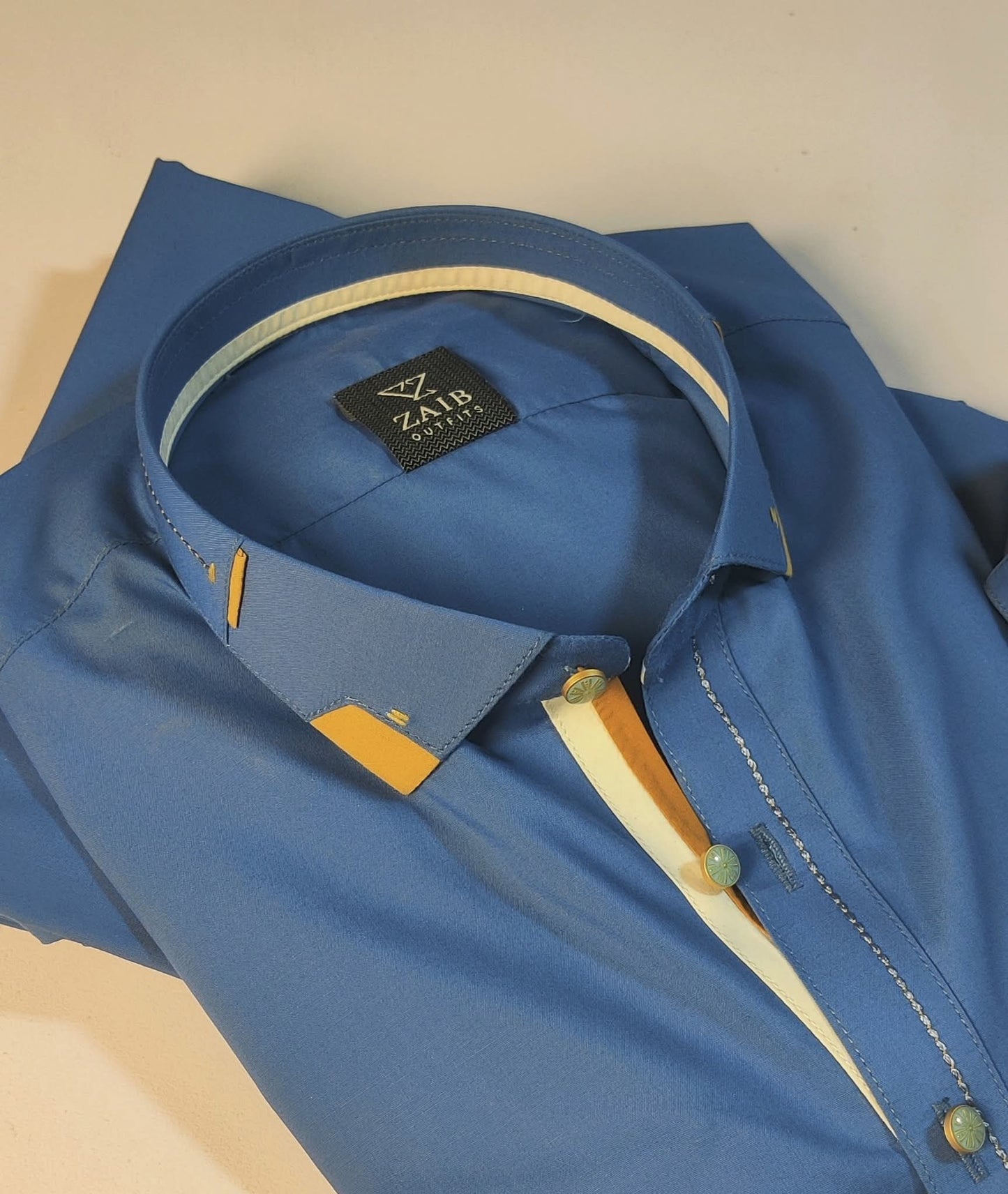 Royal Blue Decent Color Stitched Suit in Wash & Wear Stuff