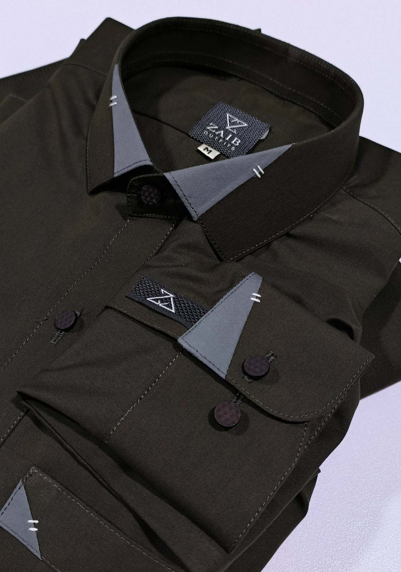 All Season Olive Green (Mongia) Suit in Wash & Wear High Quality Stuff