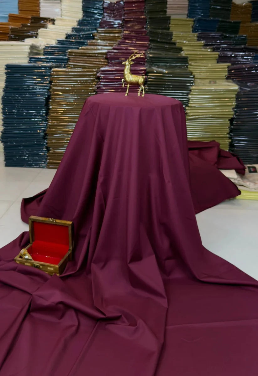 Red Mehroon 4 Season Fabric - Soft Wash n Wear By Zaib Outfits