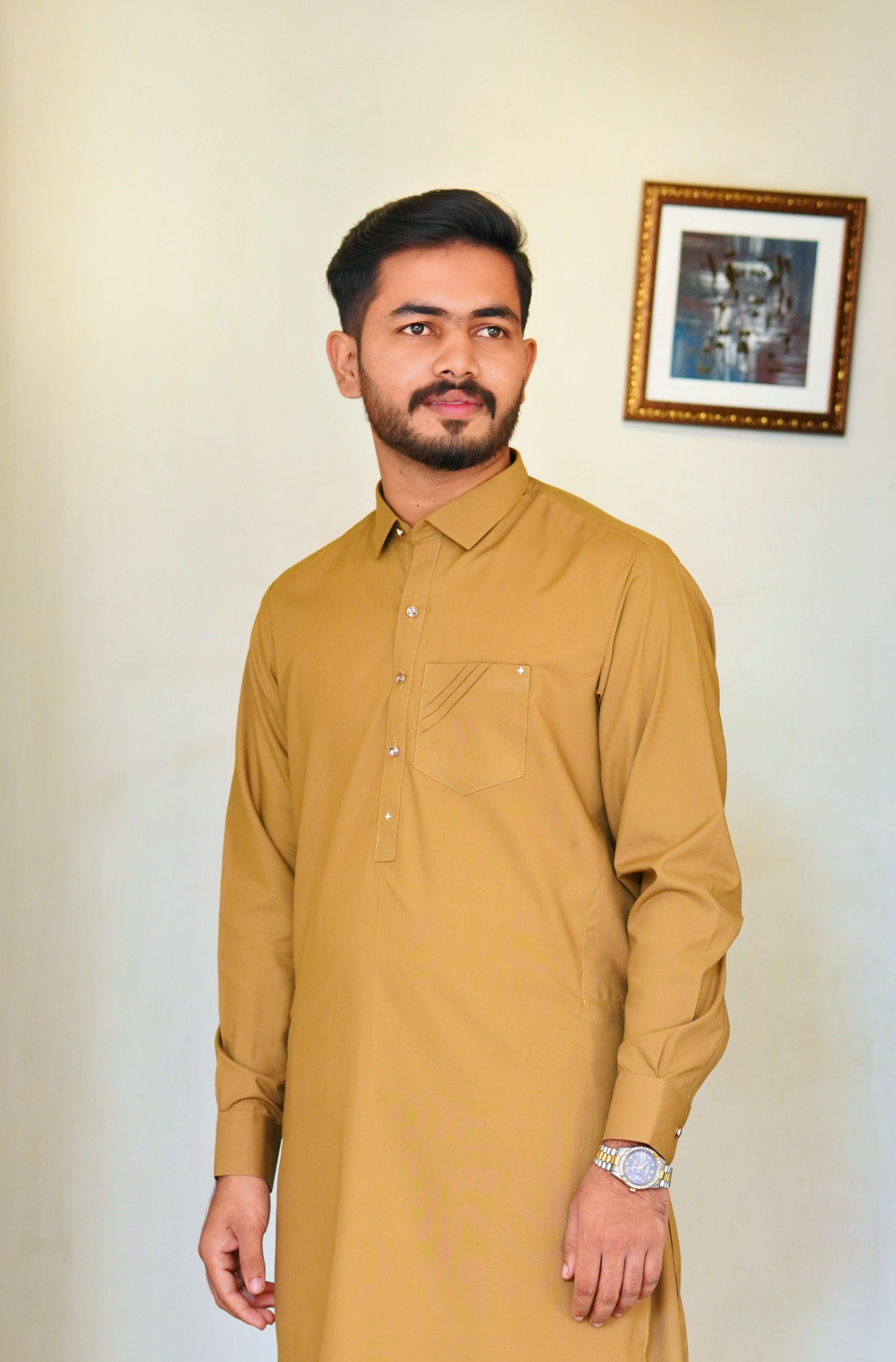 STITCHED PREMIUM  🔥 SHALWAR KAMEEZ WITH COLAR WITH POCKET DESIGN