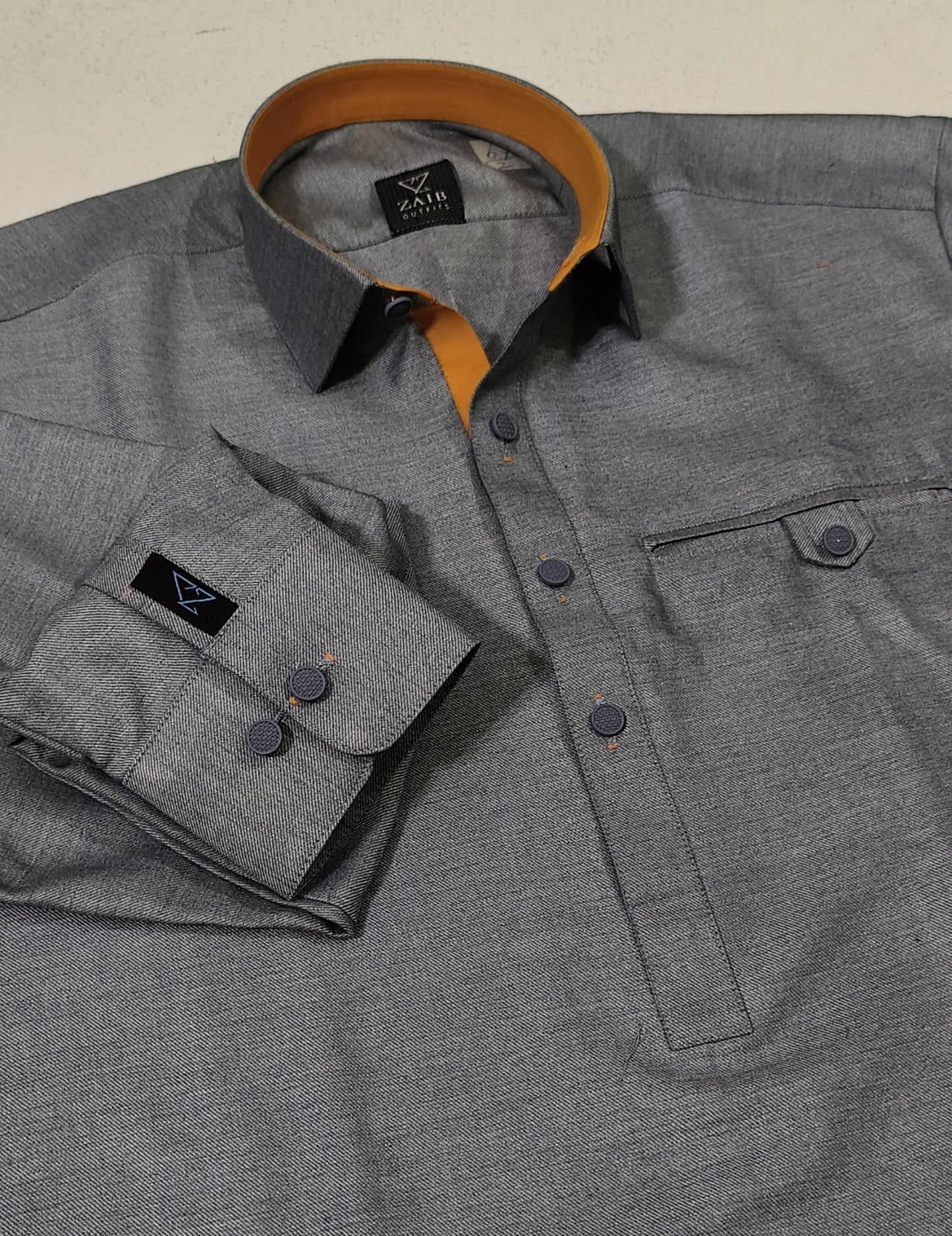 Silver Gray Latest Stitched Suit in Wash & Wear Stuff