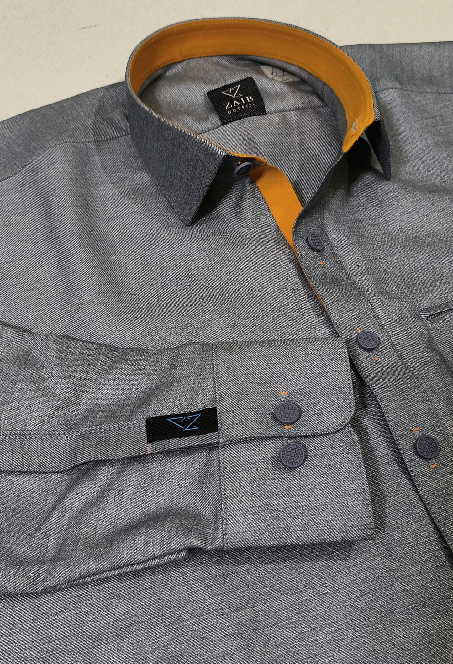 Silver Gray Latest Stitched Suit in Wash & Wear Stuff