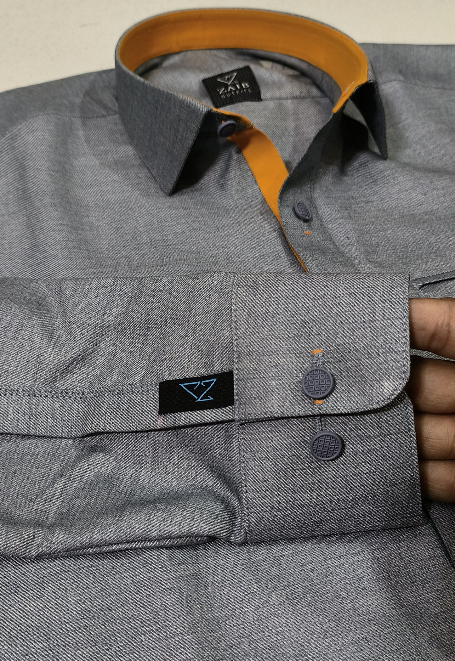 Silver Gray Latest Stitched Suit in Wash & Wear Stuff