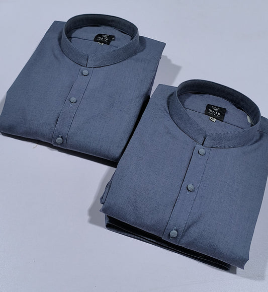 Gray Blue All Season Suit in Wash & Wear High Quality Stuff