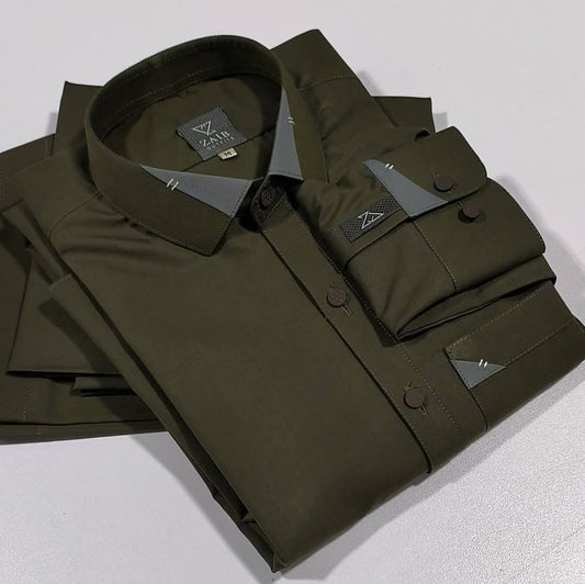 All Season Olive Green (Mongia) Suit in Wash & Wear High Quality Stuff